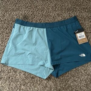 The North Face Women's Athletic Shorts - Light Blue and Teal